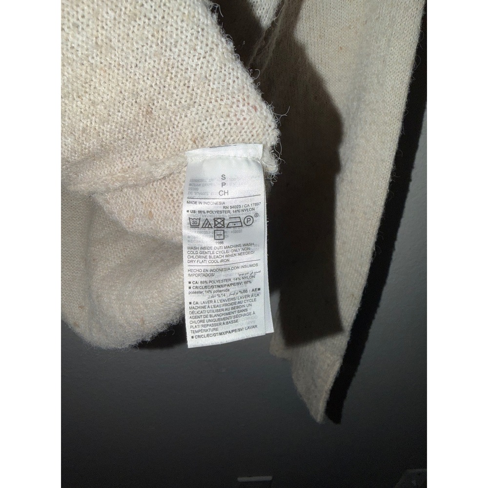 Old Navy Go-Recycled Cream Oatmeal Speckled Knit Crewneck Sweater Small - Picture 3 of 4